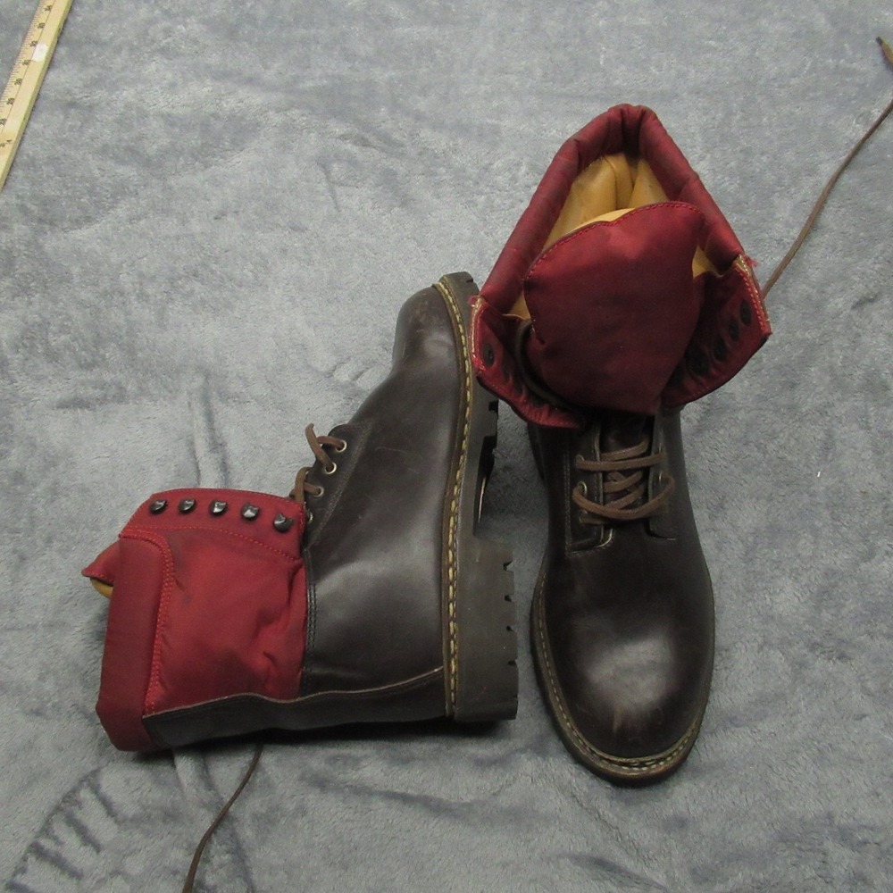 Faconnable Men Boots 8M Tanker 22 Logger Work Combat Leather Waterproof RARE VTG